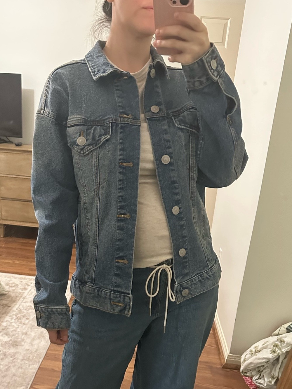 H&M Dark Blue Wide-Leg Jeans